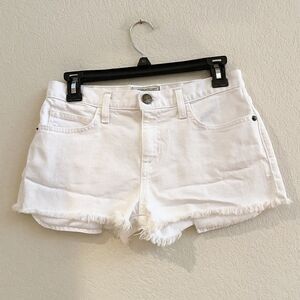 Current Elliott‎ White 24 The Boyfriend Short Sugar Denim Jean Shorts